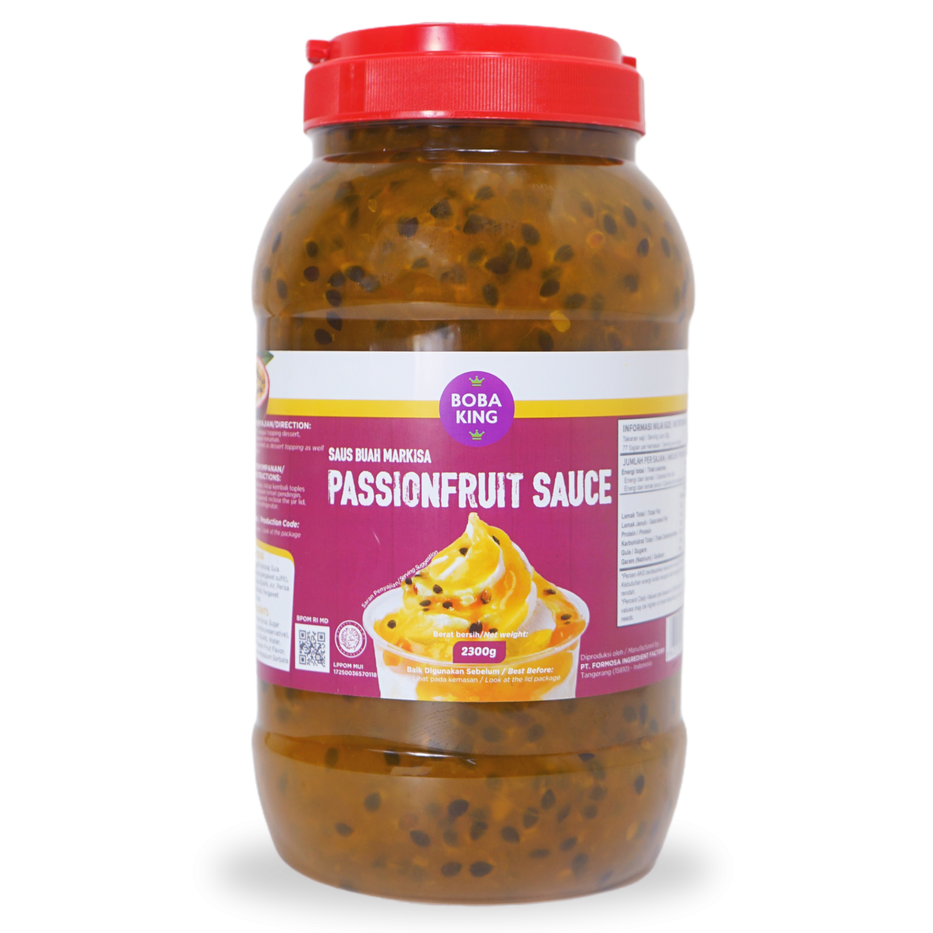 BOBA KING SAUCE PASSIONFRUIT 6 X 2.3 KG